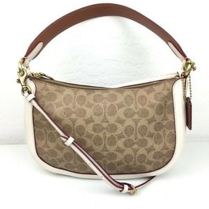 Coach Sutton Crossbody Handbag Bag Tan Signature Purse Brown Medium Leather Cs